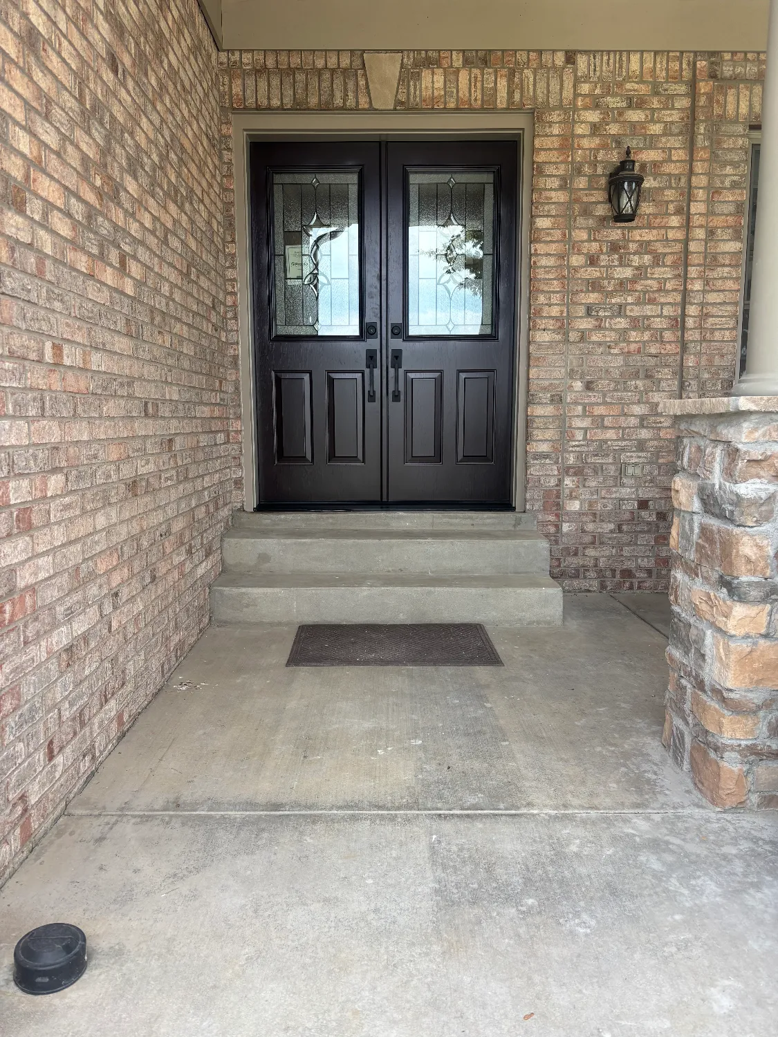 New ProVia fiberglass double French doors in espresso brown finish